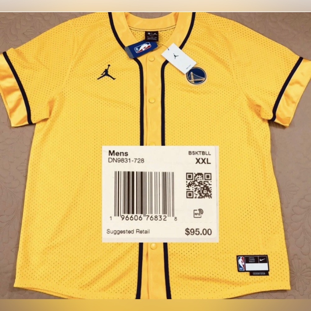 NEW..MEN XXL JORDAN GOLDEN STATE WARRIORS STATEMENT EDITION NBA JERSEY